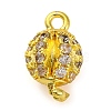 Brass Micro Pave Clear Cubic Zirconia Connector Charms KK-A230-06C-G-1