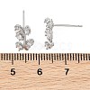 SHEGRACE Leafy Branch Brass Micro Clear Pave Cubic Zirconia Stud Earrings XGRQ4N998-717P-3