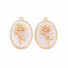 Brass Birth Floral Pendants KK-S364-287-1