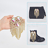 Iron with Rhinestone Tassel Rivet Epaulettes AJEW-WH0481-527B-3