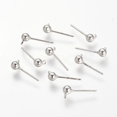 Brass Stud Earring Findings LS-KK-T014-66P-1