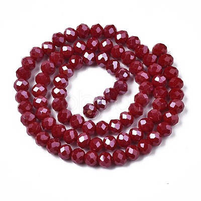 Electroplate Glass Beads Strands EGLA-A034-P8mm-A13-1