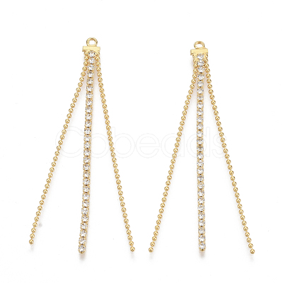 Brass Big Chain Tassel Pendants X-KK-S355-003-NF-1