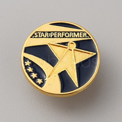 Positive Reward Encourating Word Star Performer Enamel Pin JEWB-WH0022-83A-G-1