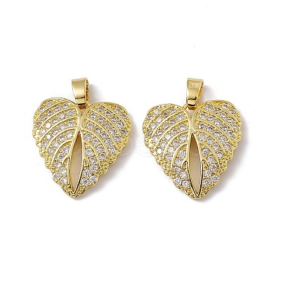 Brass Micro Pave Cubic Zirconia Pendants KK-E068-VC040-1