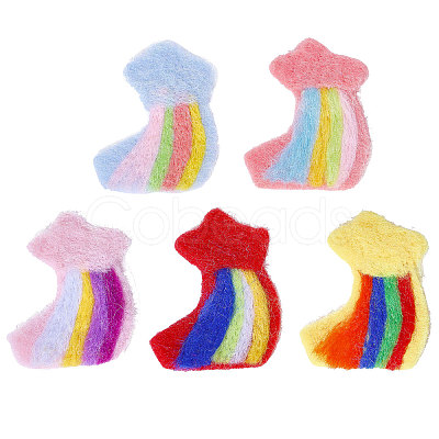 5Pcs 5 Colors Handmade Felt Needle Felting Rainbow Star Ornaments DIY-CA0006-54-1