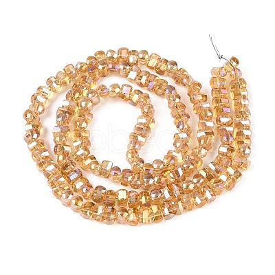 Electroplate Transparent Glass Beads Strands EGLA-N022-09A-B07-1