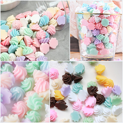 112Pcs 8 Colors Opaque Resin Cabochons RESI-SC0006-95-1