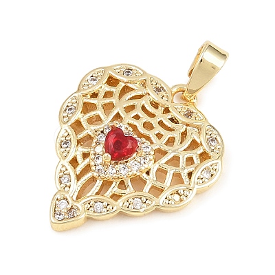 Valentine's Day Brass Micro Pave Cubic Zirconia Pendants KK-T086-01A-1