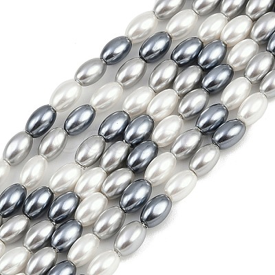 Electroplated Shell Pearl Beads Strands BSHE-H113-06C-02-1