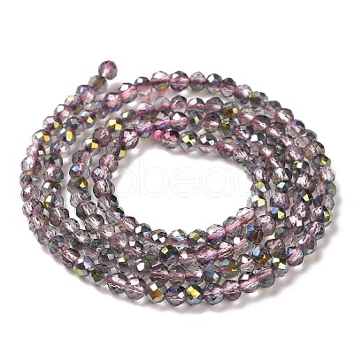 Transparent Electroplate Glass Beads Strands LS-GLAA-H021-01B-HP02-1