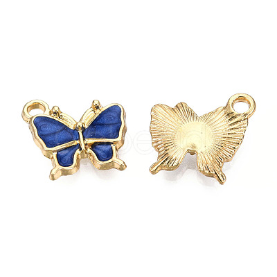 Light Gold Plated Alloy Charms X-ENAM-T009-03B-1