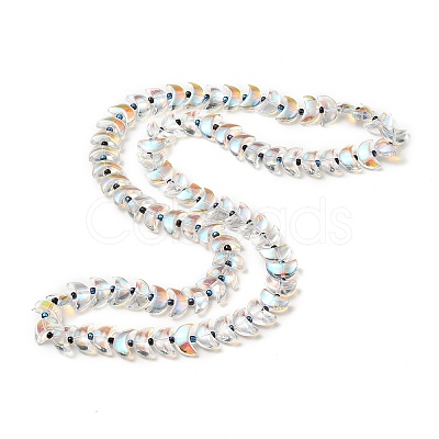 Transparent Electroplate Glass Beads Strands X-EGLA-E030-01O-1