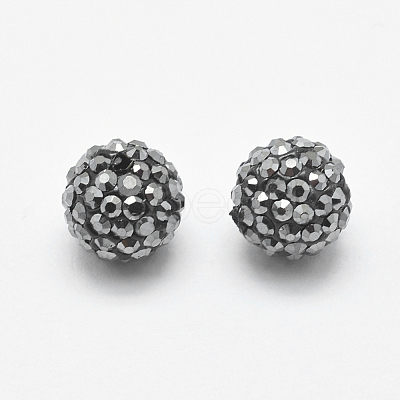 Handmade Polymer Clay Rhinestone Beads RB-L030-18A-10mm-1