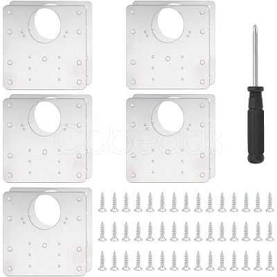 Unicraftale 10 Sets 430 Stainless Steel Mounting Plate AJEW-UN0001-33-1