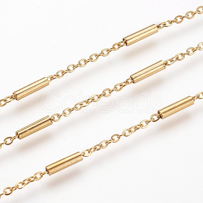 3.28 Feet Ion Plating(IP) Handmade 304 Stainless Steel Cable Chains X-CHS-G003-11G-A-1