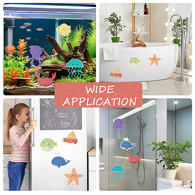 20Pcs 8 Style Ocean Animals PEVA Bathtub Non-Slip Stickers AJEW-WH0248-499-1