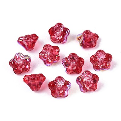 Electroplate Transparent Glass Beads Strands EGLA-N055-03A-05-1