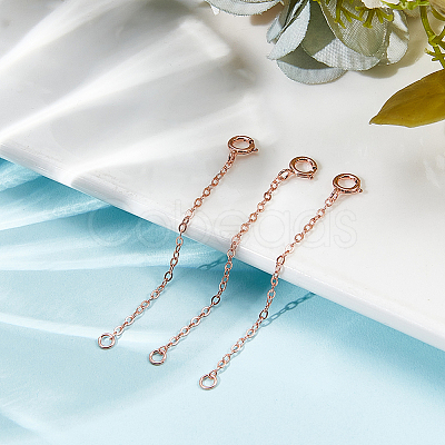 3Pcs 925 Sterling Silver Cable Chain Extender BJEW-BBC0003-32A-1