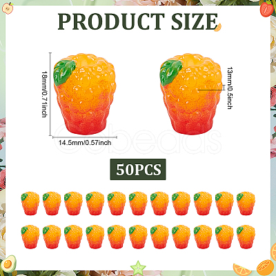 Resin Orange Display Decorations DJEW-ME0001-03B-1