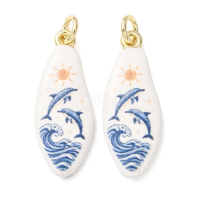 Printed Brass Pendants KK-CBA3895-02A-G-1