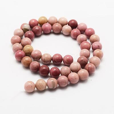 Natural Rhodonite Beads Strands G-J358-03-6mm-1