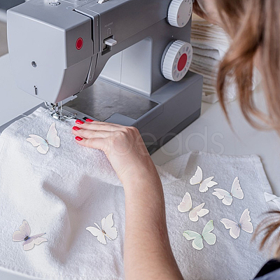 60Pcs 10 Colors Cloth Butterfly Ornament Accessories DIY-CY0004-04-1
