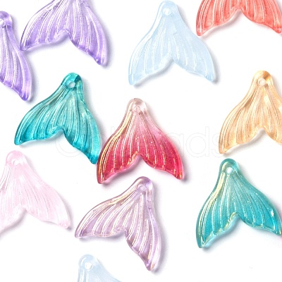 120Pcs Transparent Spray Painted Glass Pendants GLAA-LS0001-01-1