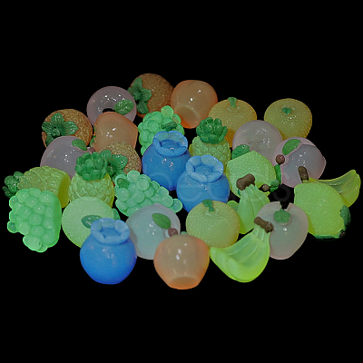 30Pcs 10 Styles Luminous Resin Cabochons CRES-SC0003-18-1