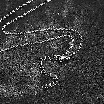 Non-Tarnish 304 Stainless Steel Cable Chain Necklace STAS-T040-PJ204-80-1