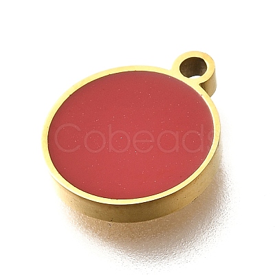 304 Stainless Steel Flat Round Charms STAS-Q348-27B-G03-1