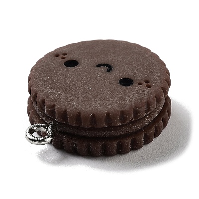 Cookies Theme Imitation Food Resin Pendants RESI-B021-02B-04-1