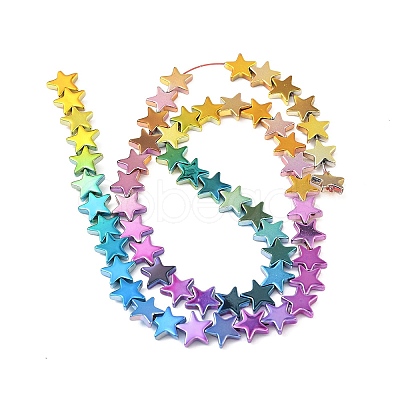 Gradient Color Electroplated Synthetic Non-magnetic Hematite Beads Strands G-A263-F01-02-1