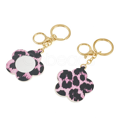 2Pcs PU Mirror Keychains KEYC-TADJ0001-05B-1