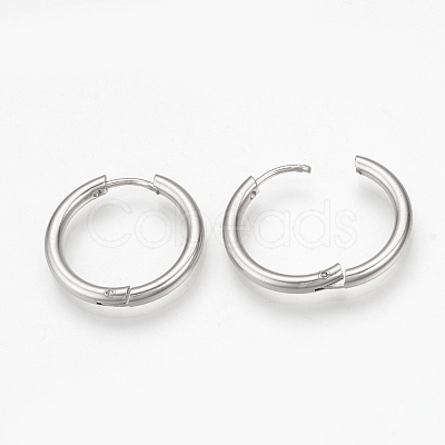 Tarnish Resistant 201 Stainless Steel Huggie Hoop Earrings MAK-R021-19mm-1