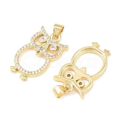 Brass Micro Pave Cubic Zirconia Pendants KK-C162-079G-02-1