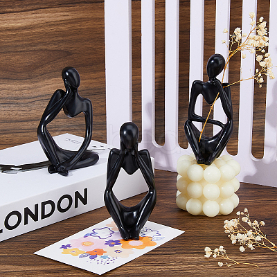 3Pcs 3 Styles Resin Abstract Thinker Display Decorations AJEW-WH0270-623A-1