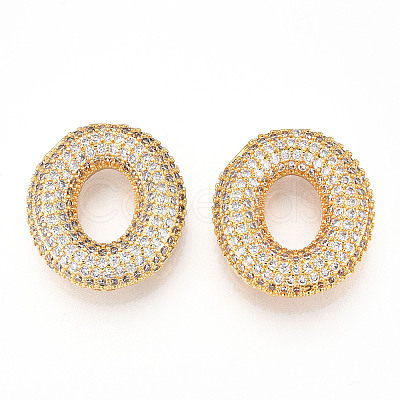 Brass Micro Pave Cubic Zirconia Pendants KK-N254-06G-O-1