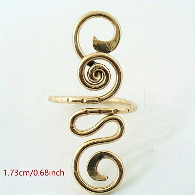 Boho Adjustable Brass Twisted Wire Wrapped Long Toe Rings FS-WGB3A04-01-1