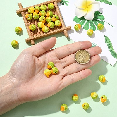 30Pcs 2 Colors Famille Rose Porcelain Beads PORC-CJ0001-16-1