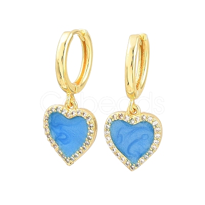 Brass Micro Pave Cubic Zirconia Hoop Dangle Earrings KK-CBA8324-16G-06-1