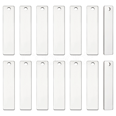 20Pcs 201 Stainless Steel Rectangle Stamping Blank Tag Pendants STAS-UN0063-43-1