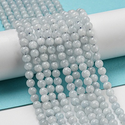 Natural Aquamarine Beads Strands G-P342-10-4mm-1