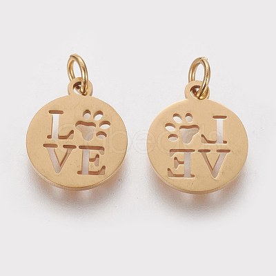 304 Stainless Steel Pendants STAS-Q201-T450G-1