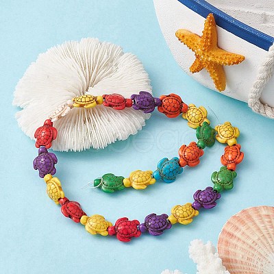 Synthetic Turquoise Beads Strands G-YW0001-50B-1