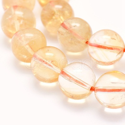 Natural Citrine Beads Strands G-O166-10-6mm-1