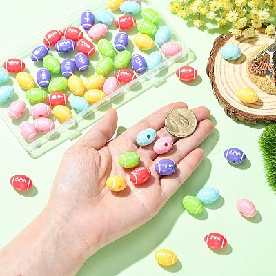 60Pcs 6 Colors Opaque Acrylic European Beads SACR-CJ0001-92-1