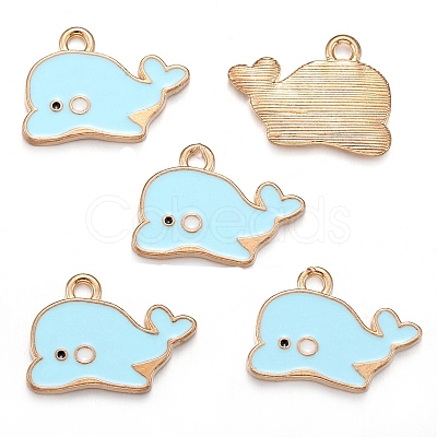Sea Animal Alloy Enamel Pendants PW-WGE87A6-02-1