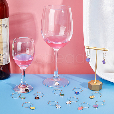 Alloy Enamel Wine Glass Charms AJEW-AB00103-1