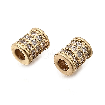 Brass Micro Pave Cubic Zirconia Beads KK-Z126-09G-1